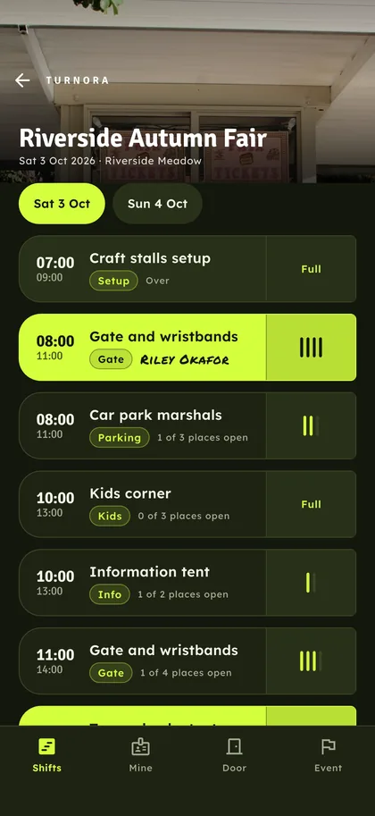 One tap, one place, one winner — Turnora screen